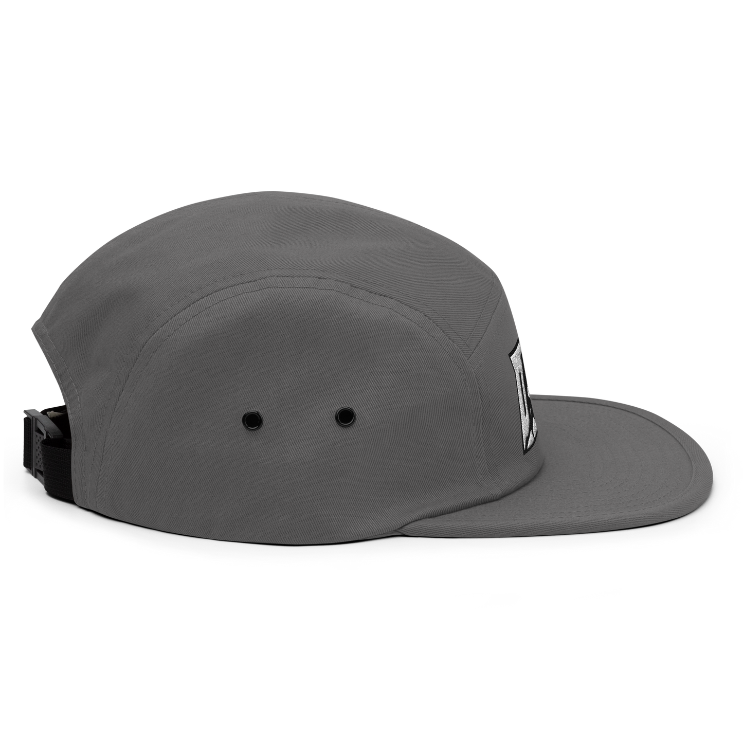 Five Panel Cap White with Black Outline DL Logo