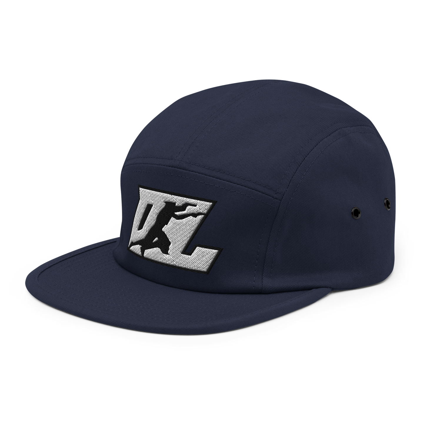 Cap White with Black Outline DL Logo (Front+Back)