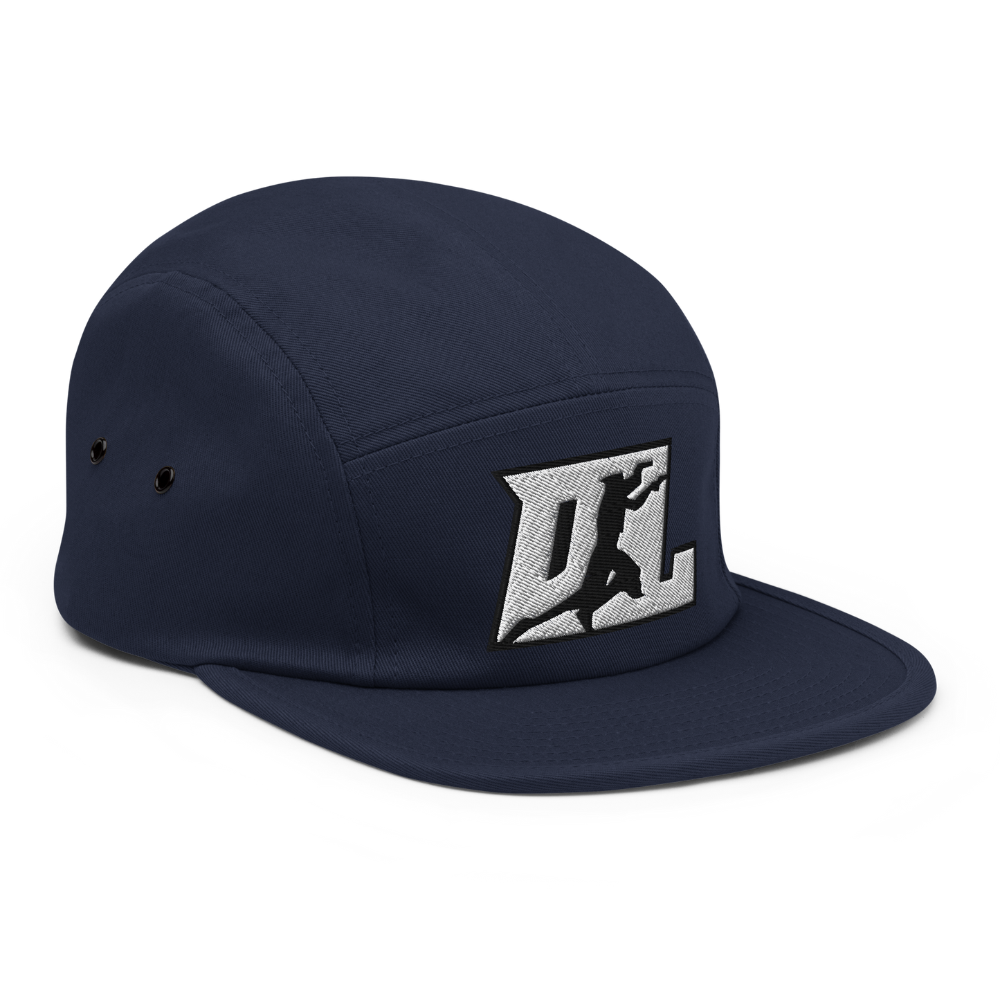 Cap White with Black Outline DL Logo (Front+Back)