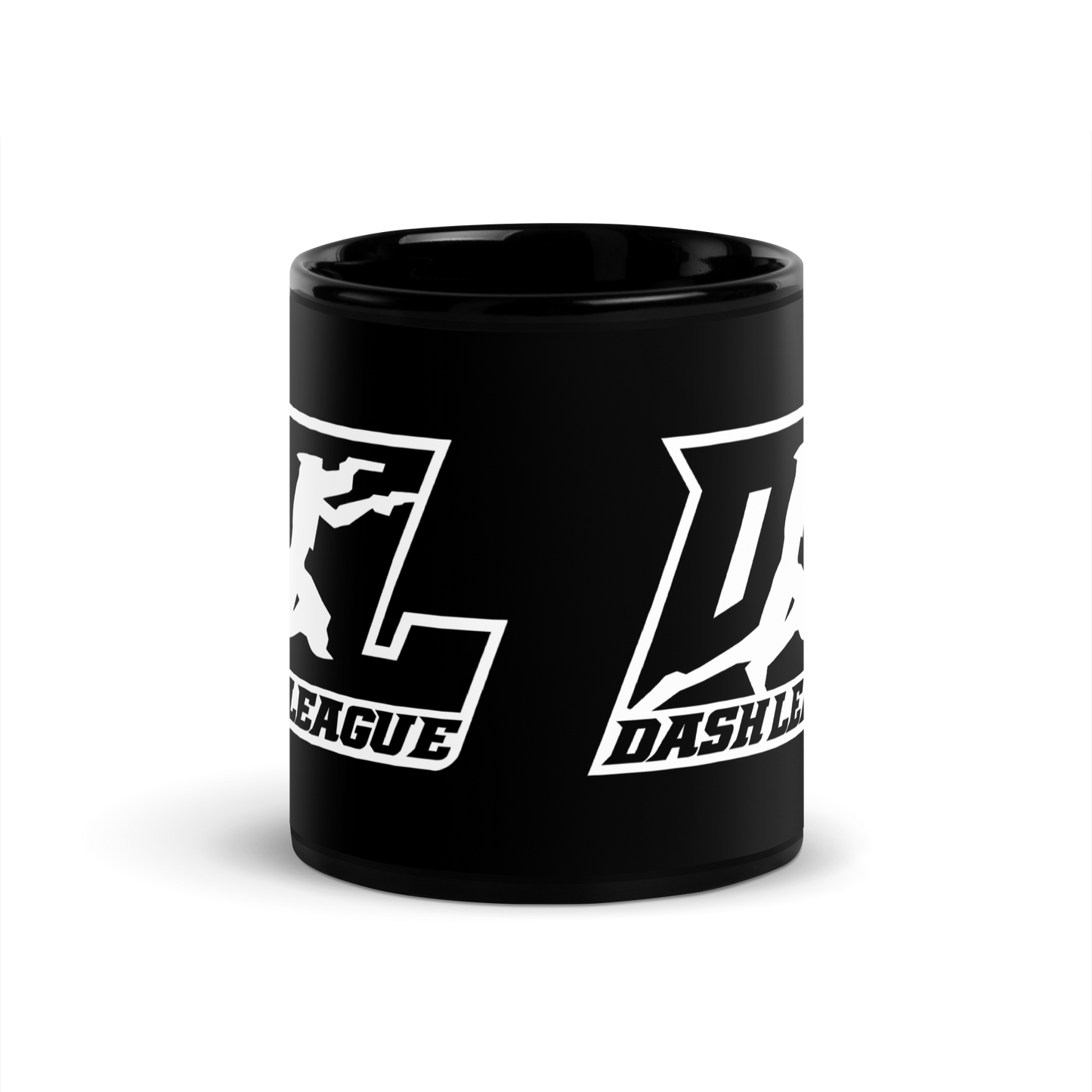 Black Mug White Outline DL Logo Wrap