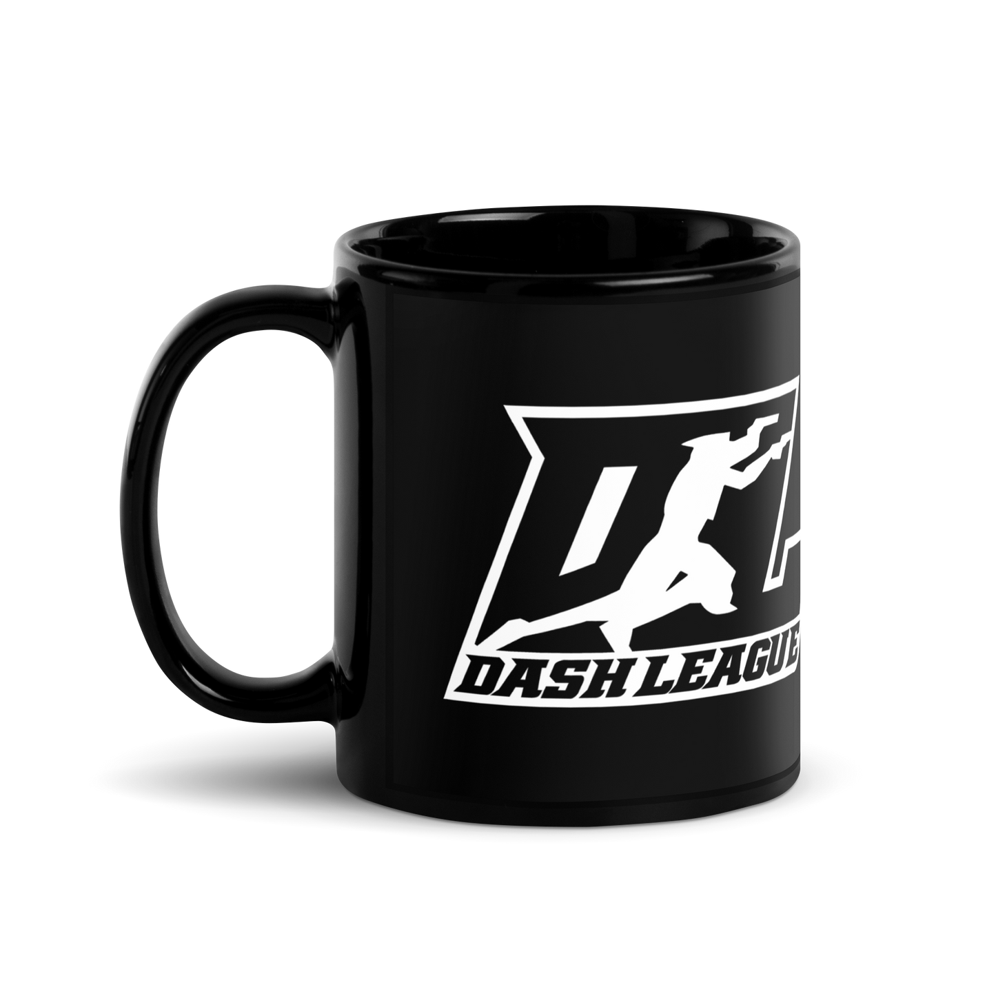 Black Mug White Outline DL Logo Wrap