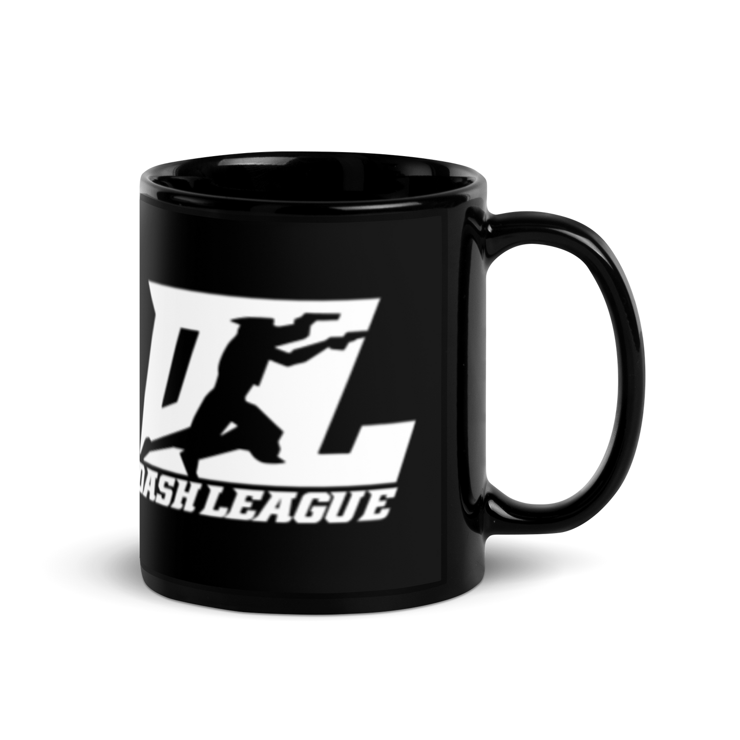 Black Mug White DL Logo Wrap