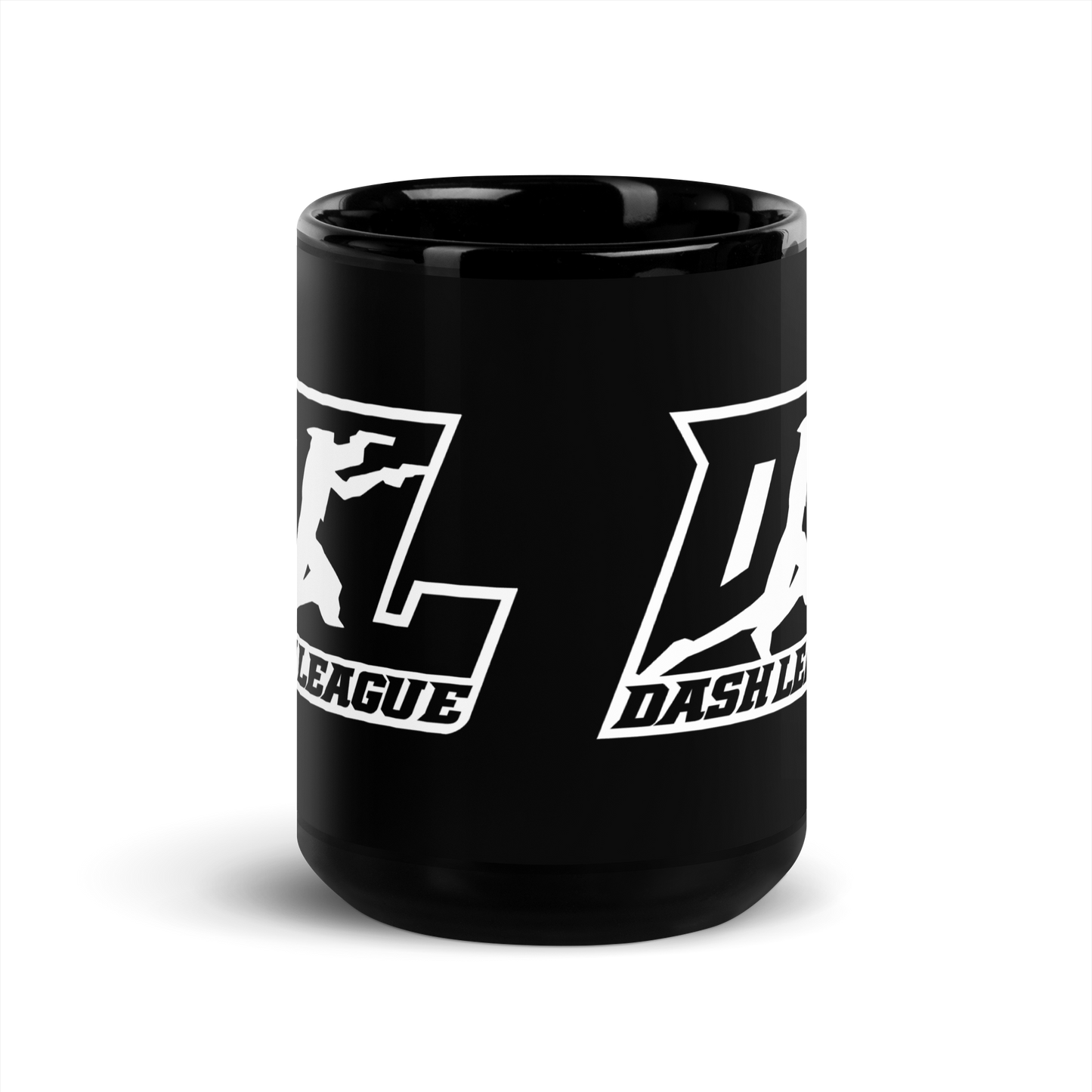 Black Mug White Outline DL Logo Wrap