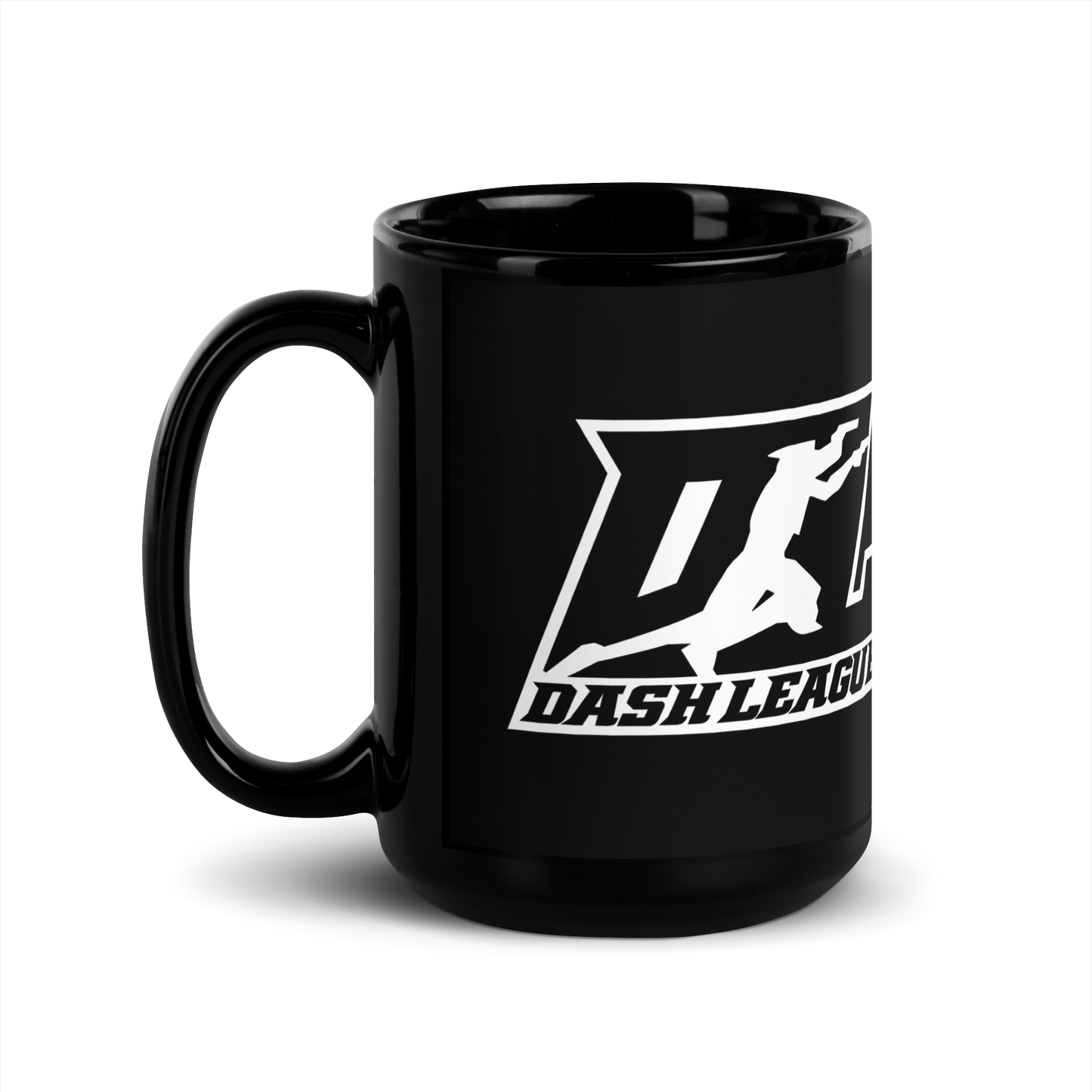 Black Mug White Outline DL Logo Wrap