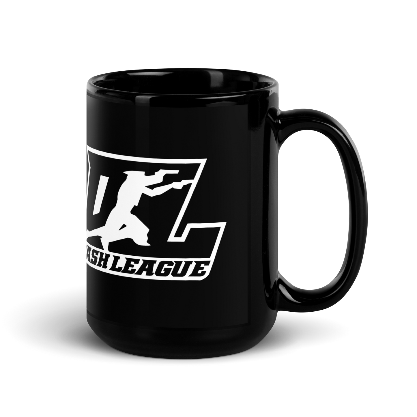 Black Mug White Outline DL Logo Wrap