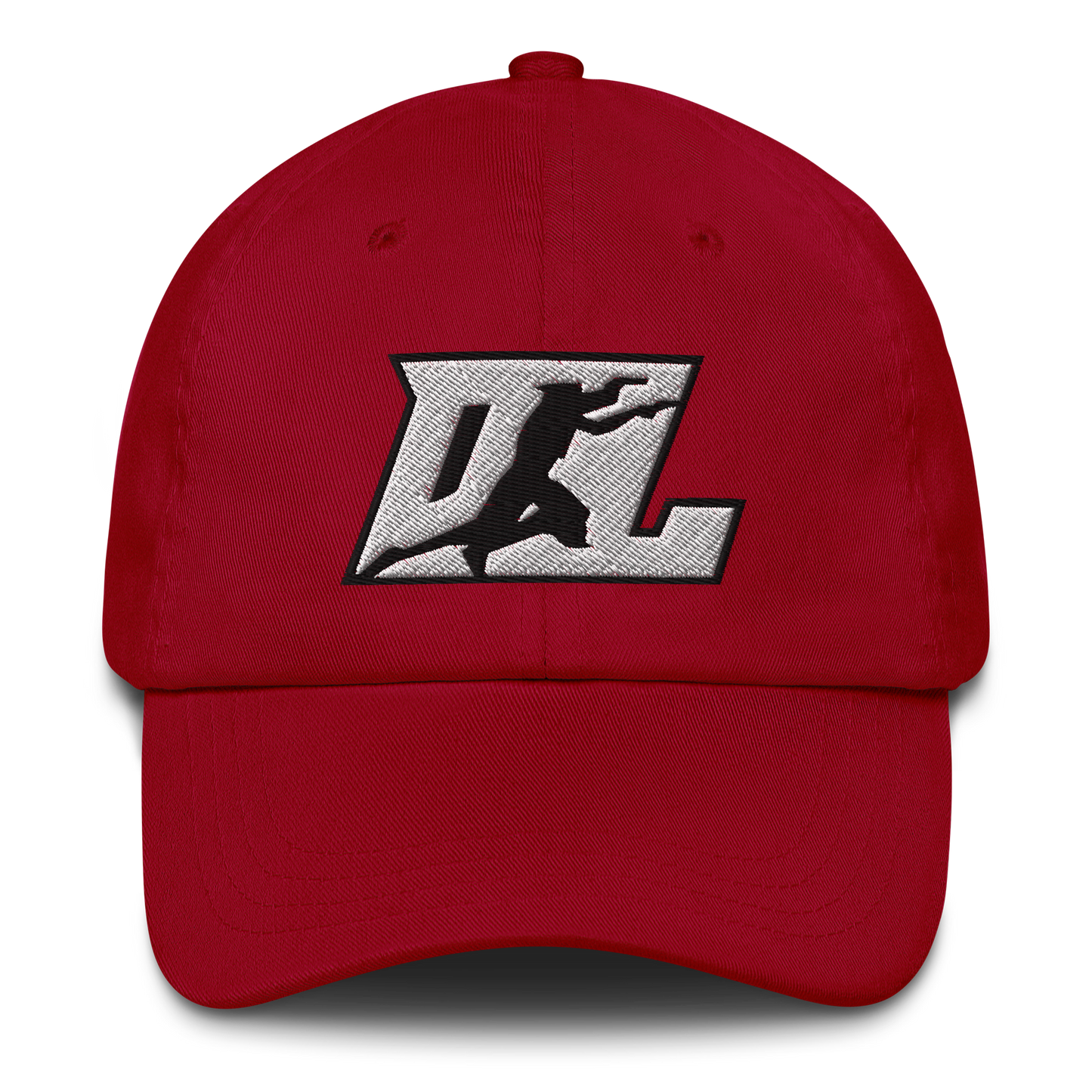 Cap White with Black Outline DL Logo