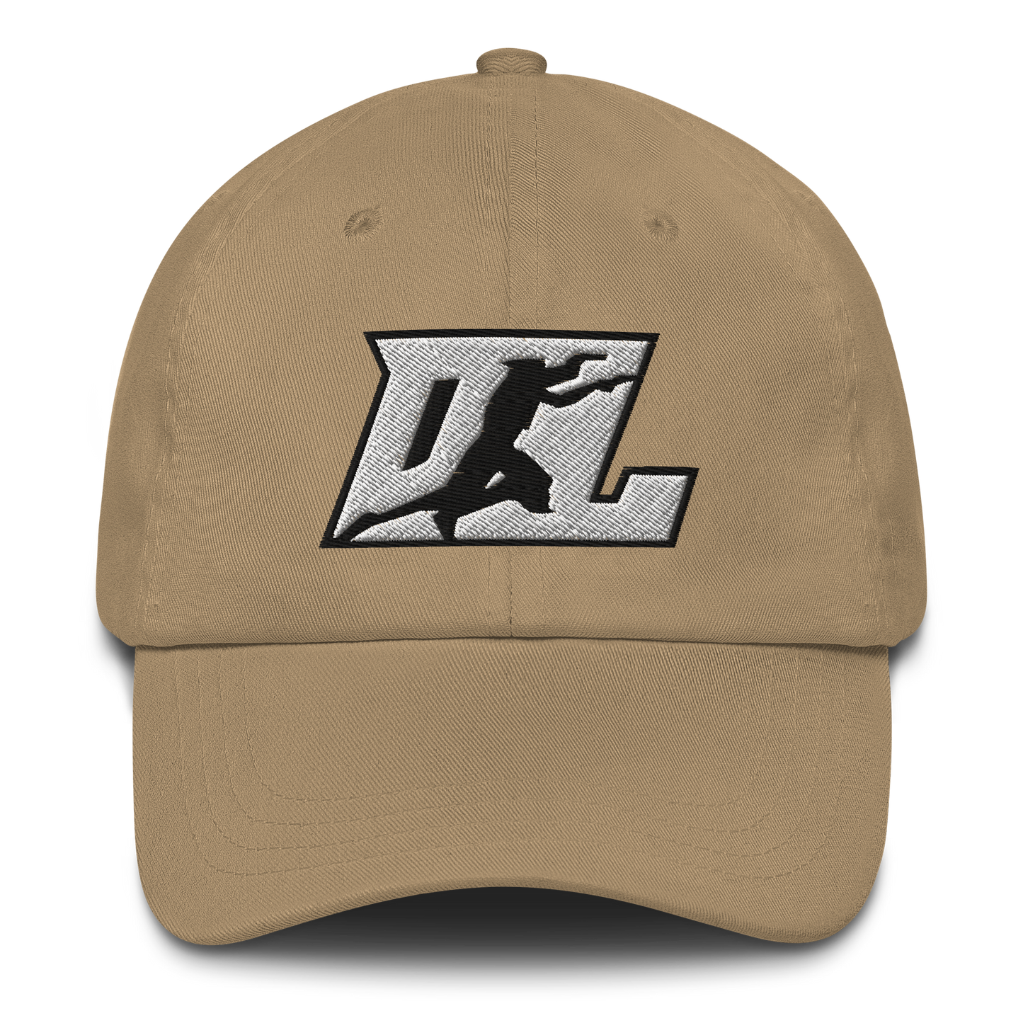 Cap White with Black Outline DL Logo