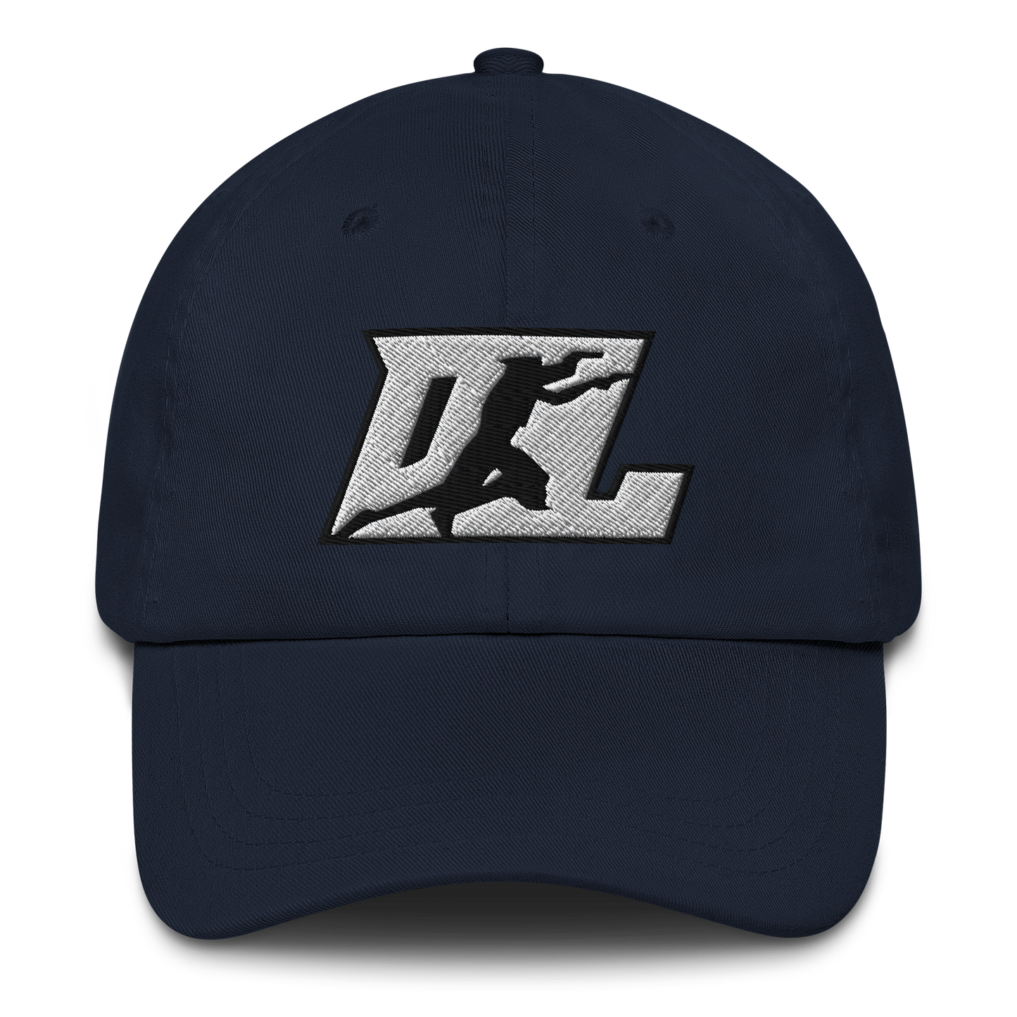 Cap White with Black Outline DL Logo