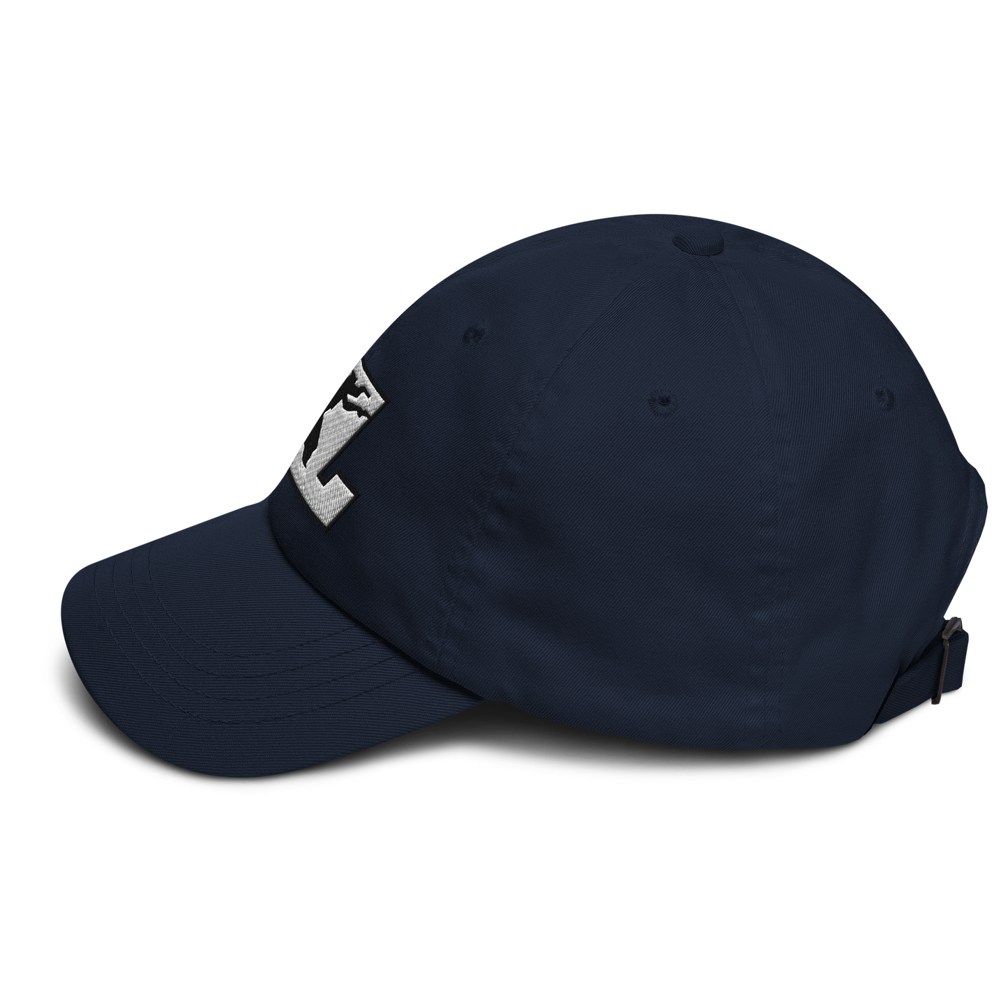 Cap White with Black Outline DL Logo