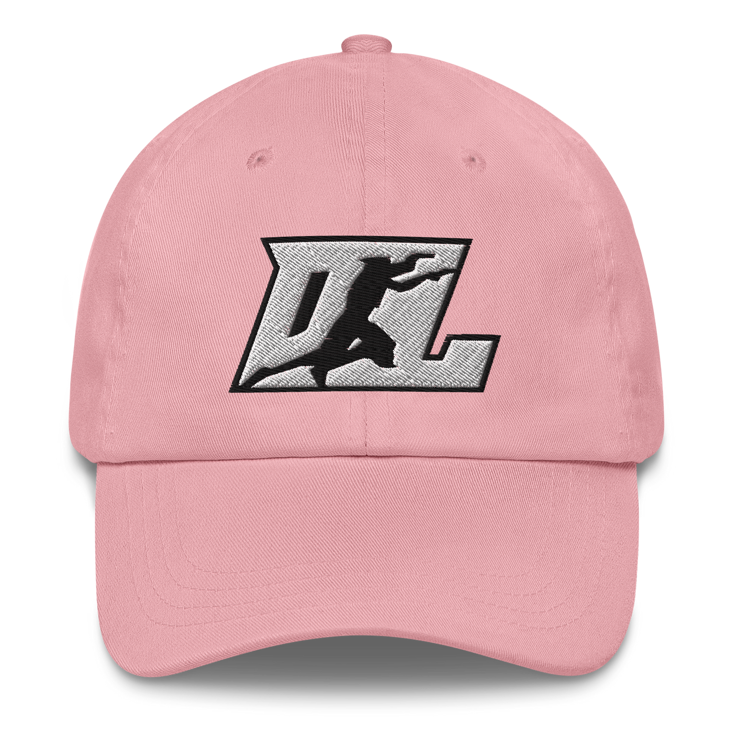 Cap White with Black Outline DL Logo