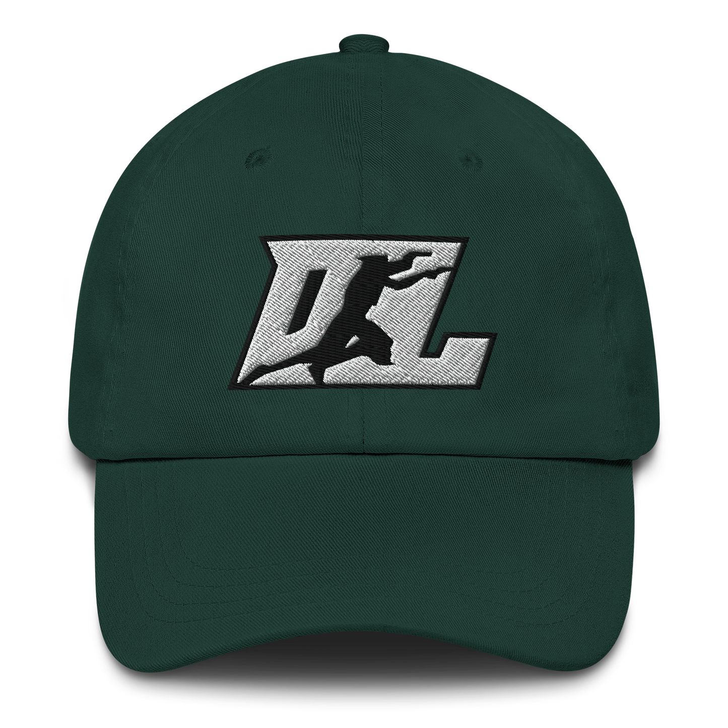 Cap White with Black Outline DL Logo