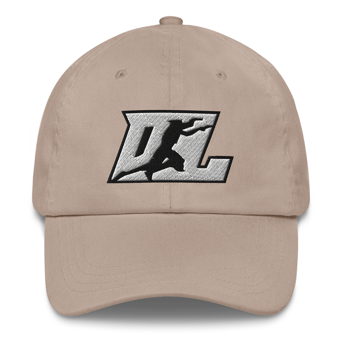 Cap White with Black Outline DL Logo