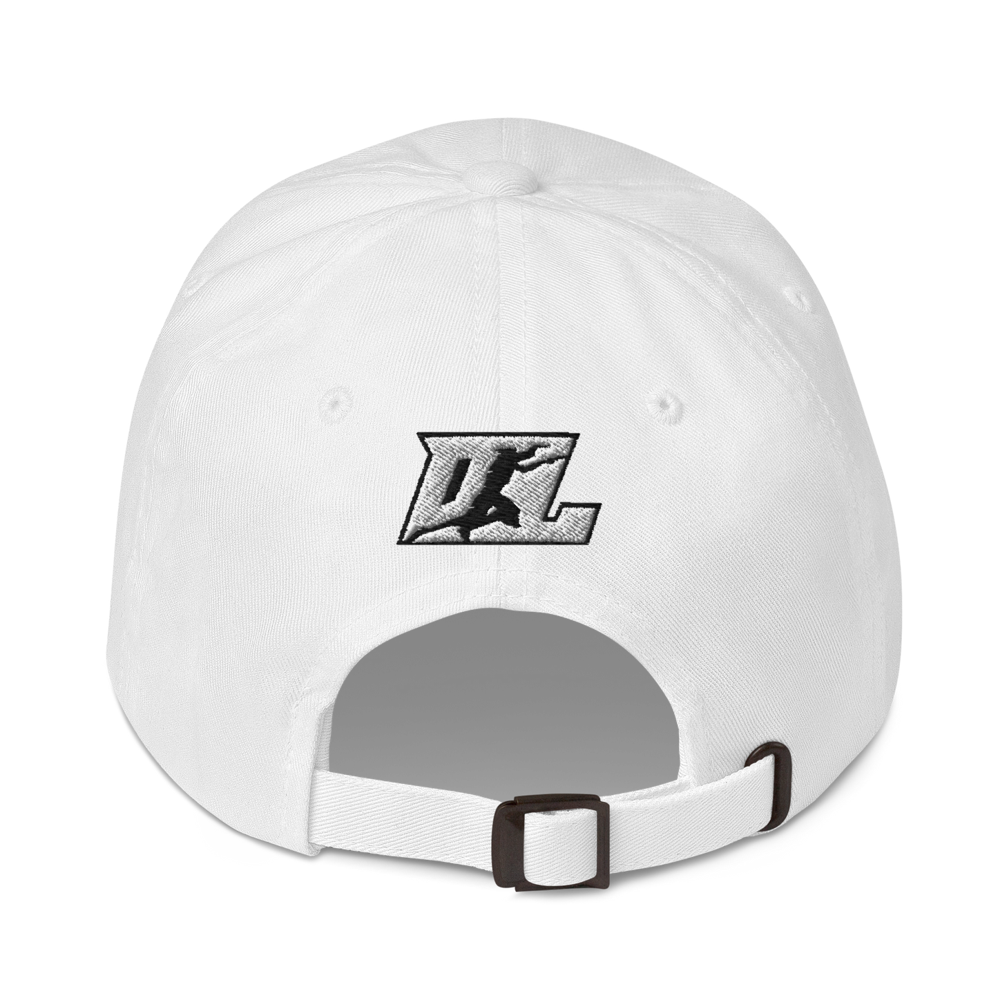 Cap White with Black Outline DL Logo (Front+Back)