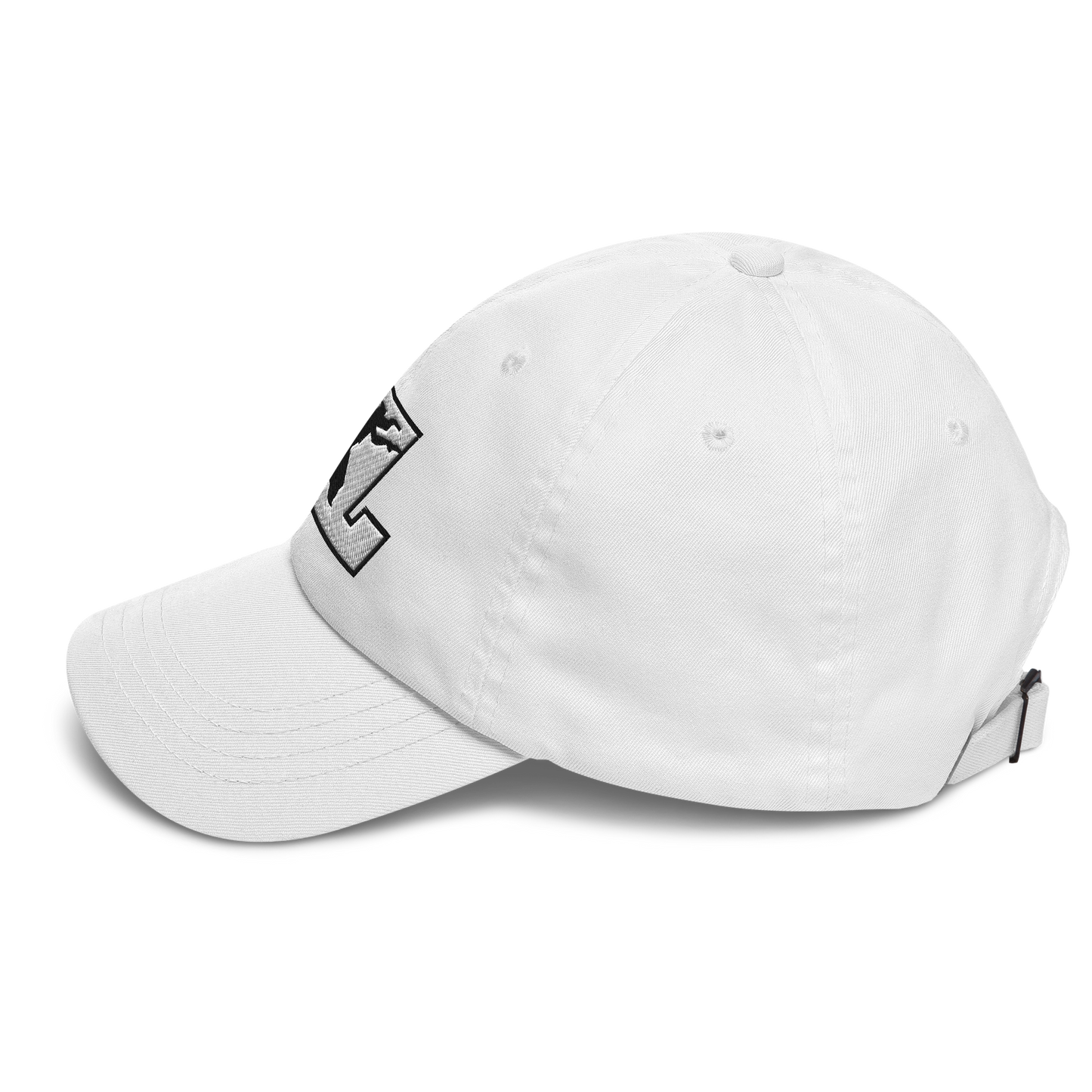 Cap White with Black Outline DL Logo