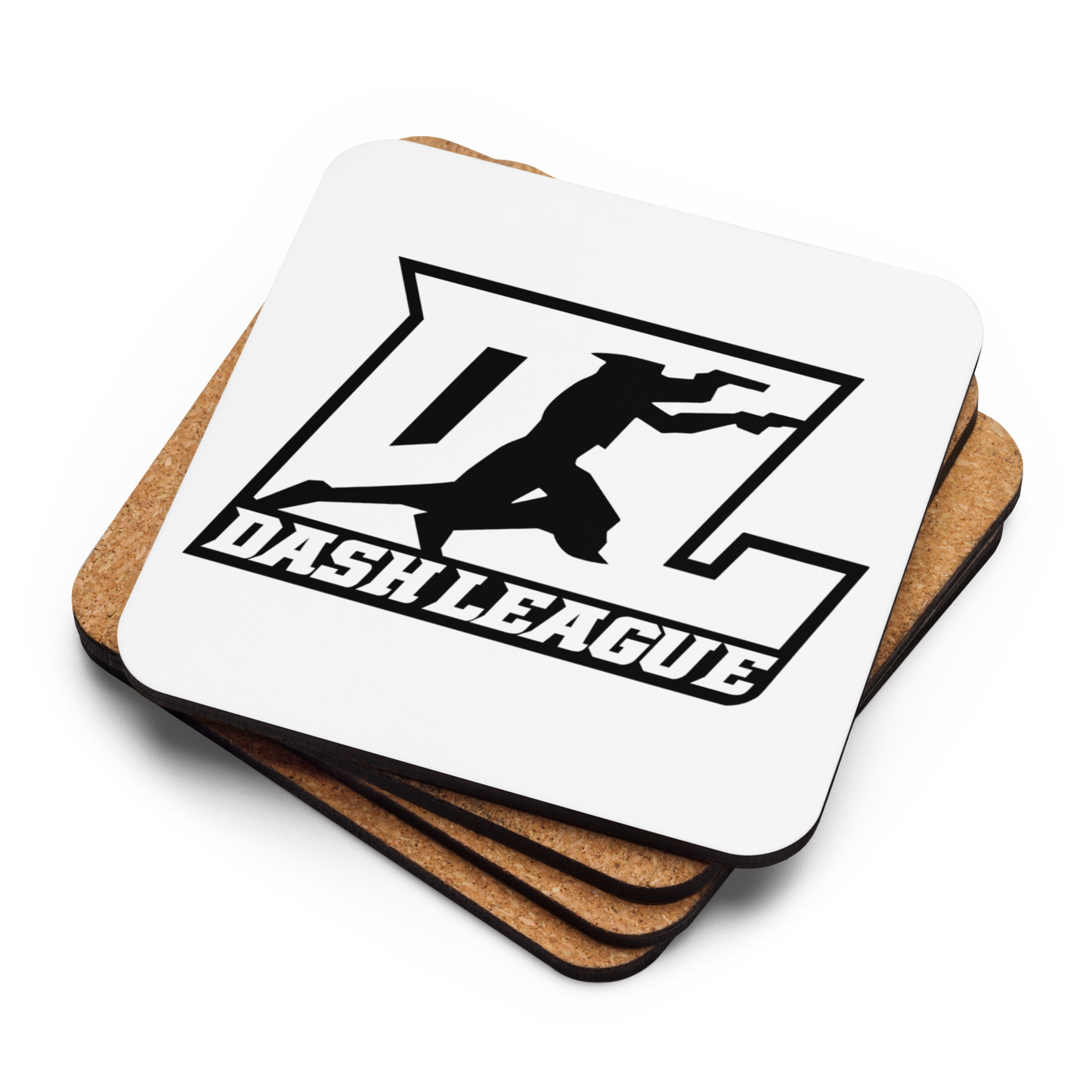 Cork-back Coaster Black Outline DL Logo