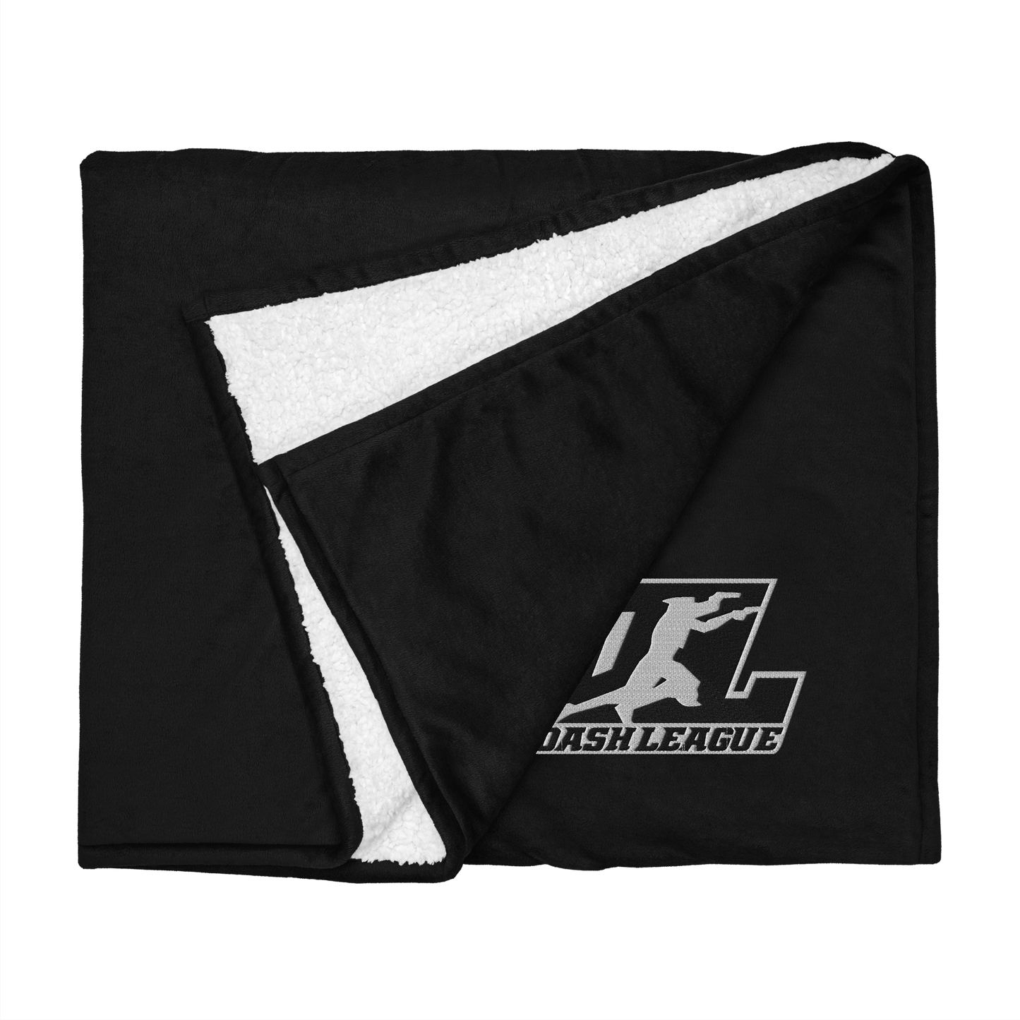 Sherpa Blanket Black with White Outline DL Logo