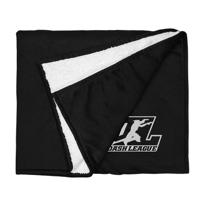 Sherpa Blanket White Outline DL Logo