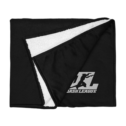 Sherpa Blanket White with Black Outline DL Logo