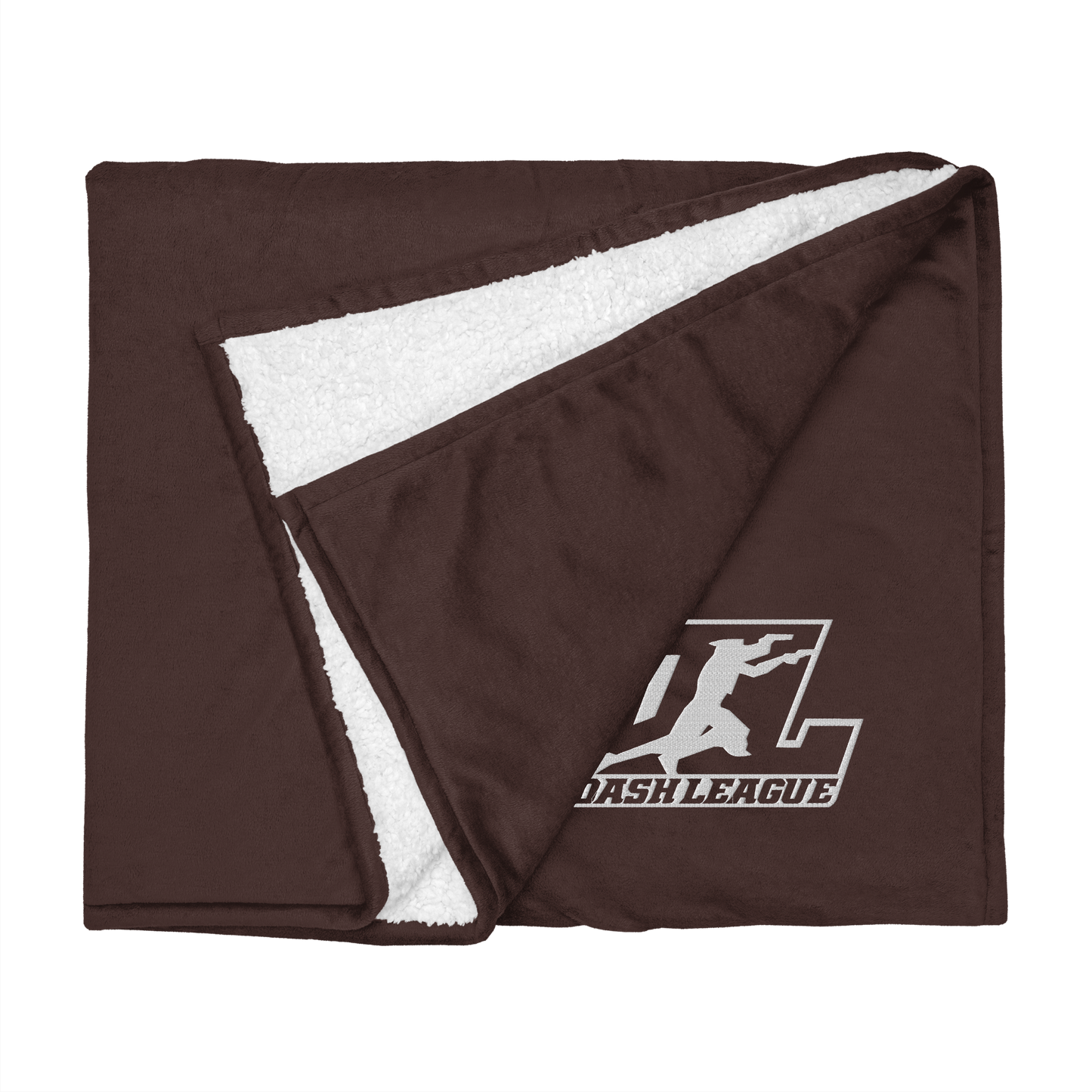 Sherpa Blanket White Outline DL Logo