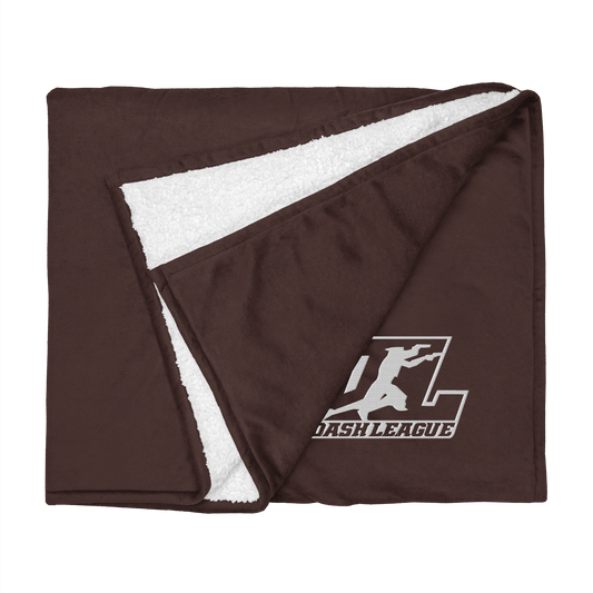 Sherpa Blanket White Outline DL Logo