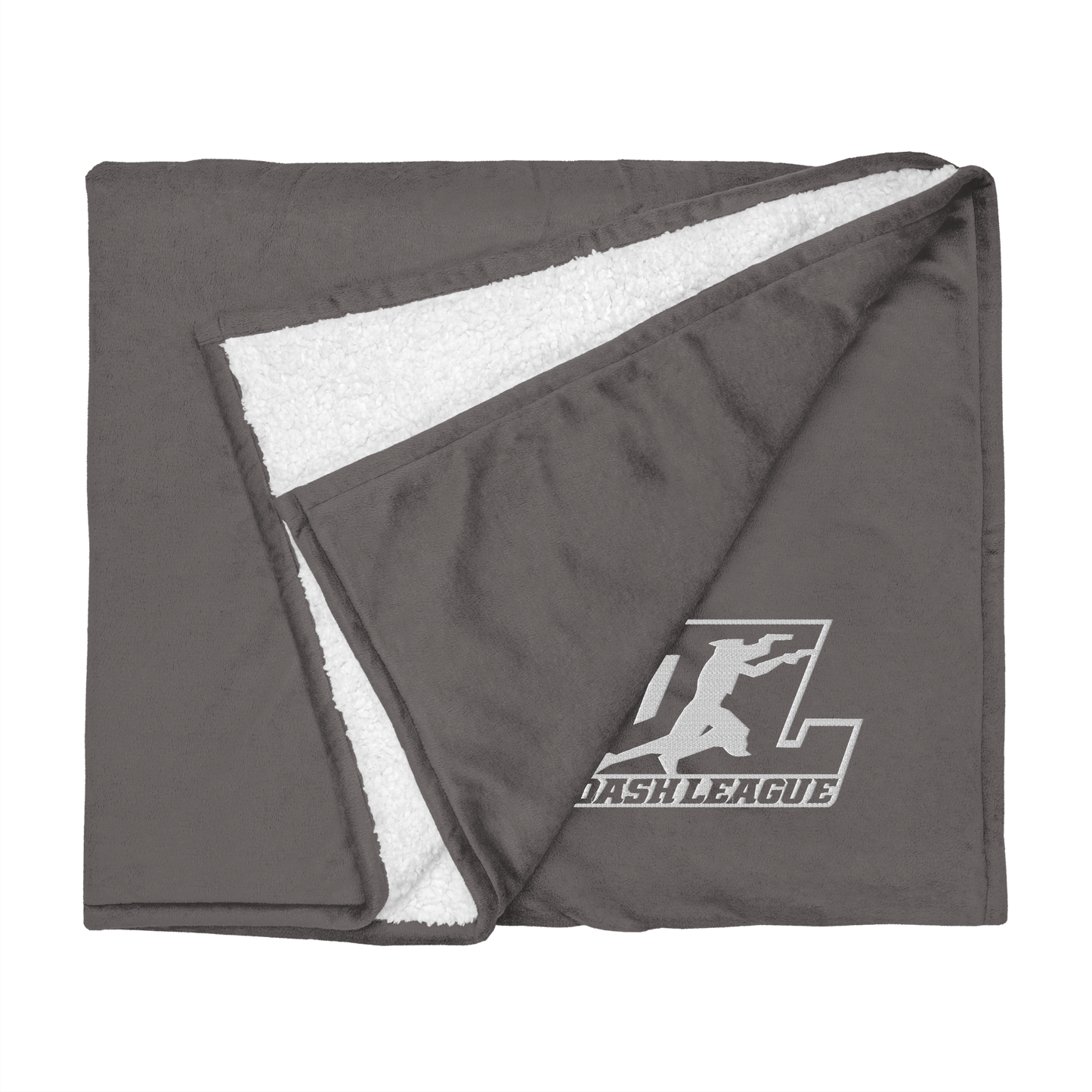 Sherpa Blanket White Outline DL Logo