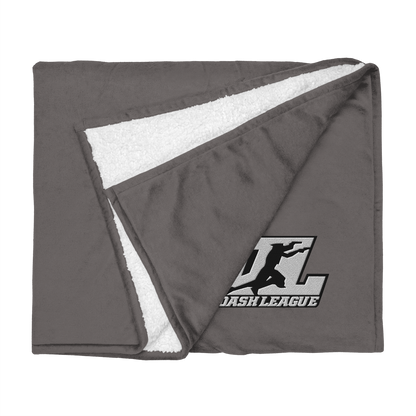 Sherpa Blanket White with Black Outline DL Logo