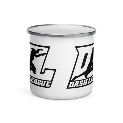 Enamel Mug Black Outline Logo Wrap