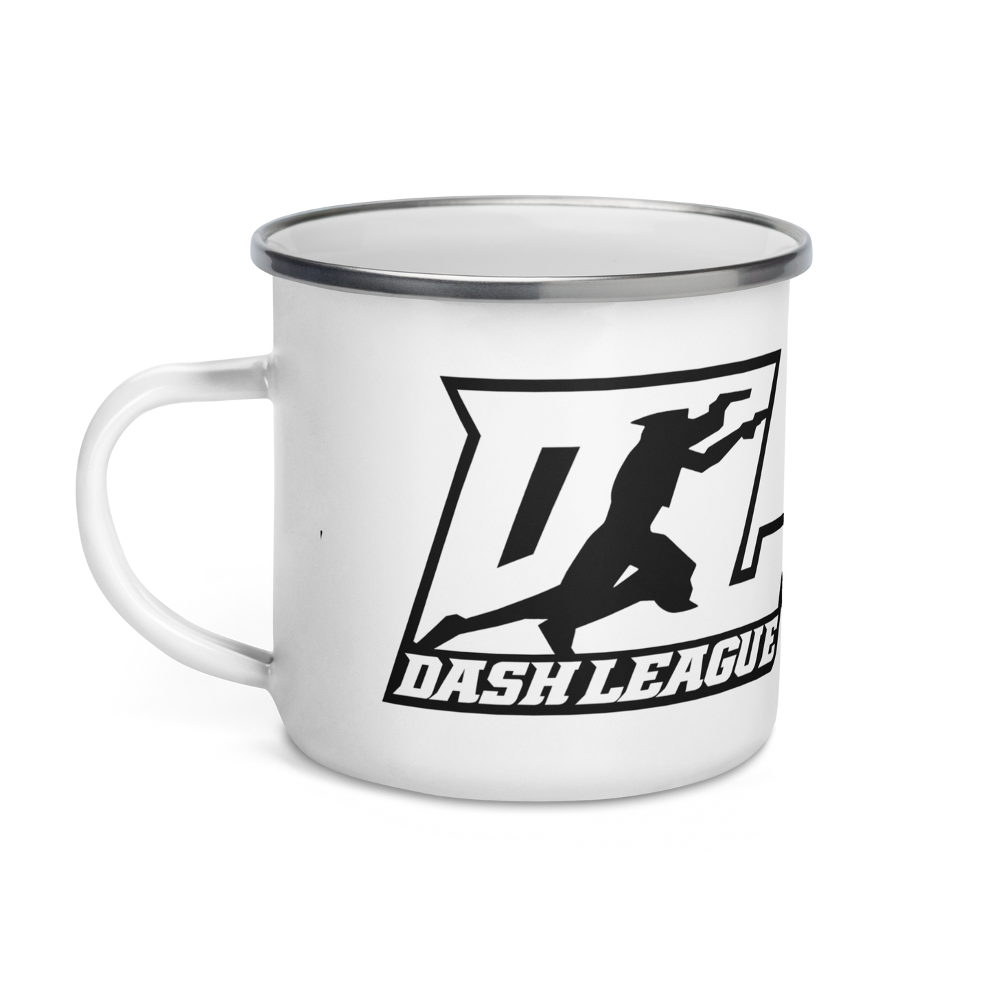 Enamel Mug Black Outline Logo Wrap