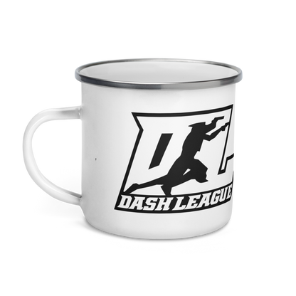 Enamel Mug Black Outline Logo Wrap