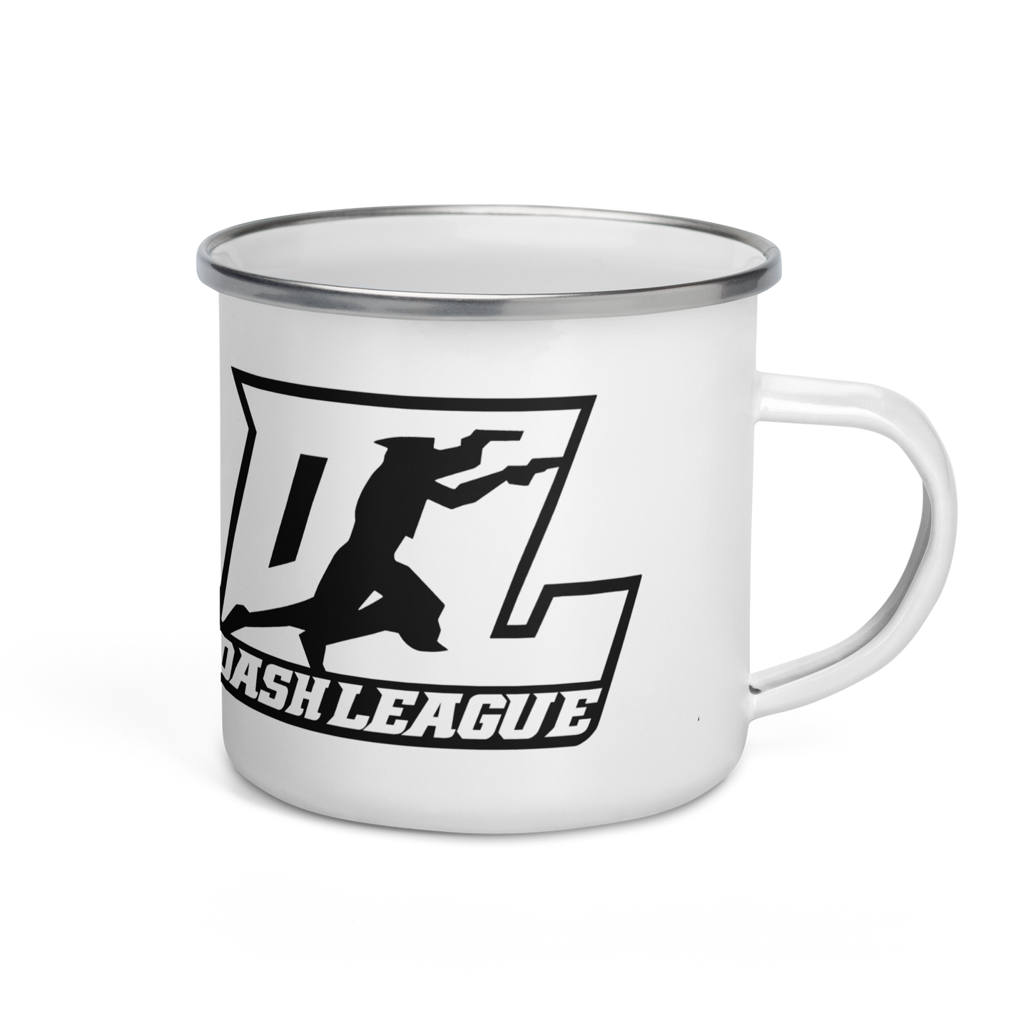 Enamel Mug Black Outline Logo Wrap