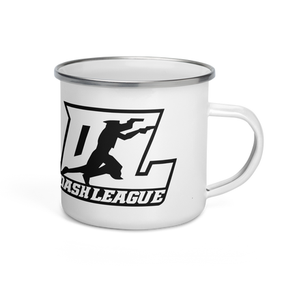 Enamel Mug Black Outline Logo Wrap