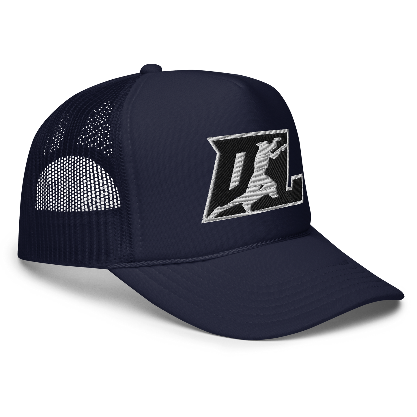 Trucker Cap Black with White Outline DL logo