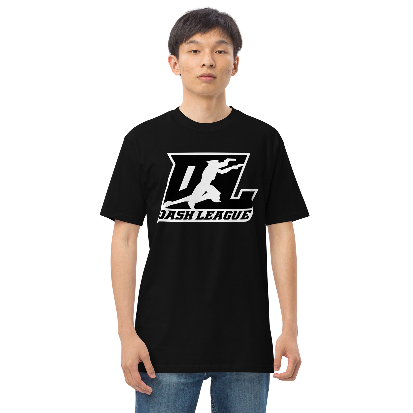 Shirt (Men) Black with White Outline DL Logo