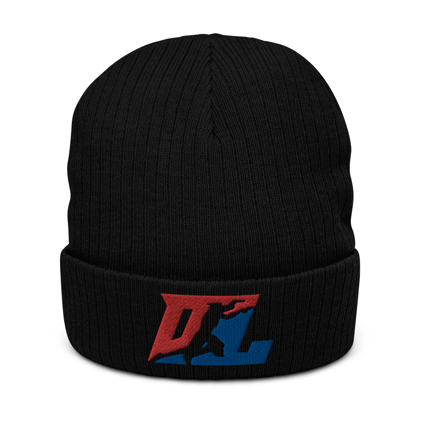 Ribbed Knit Beanie Color DL Logo