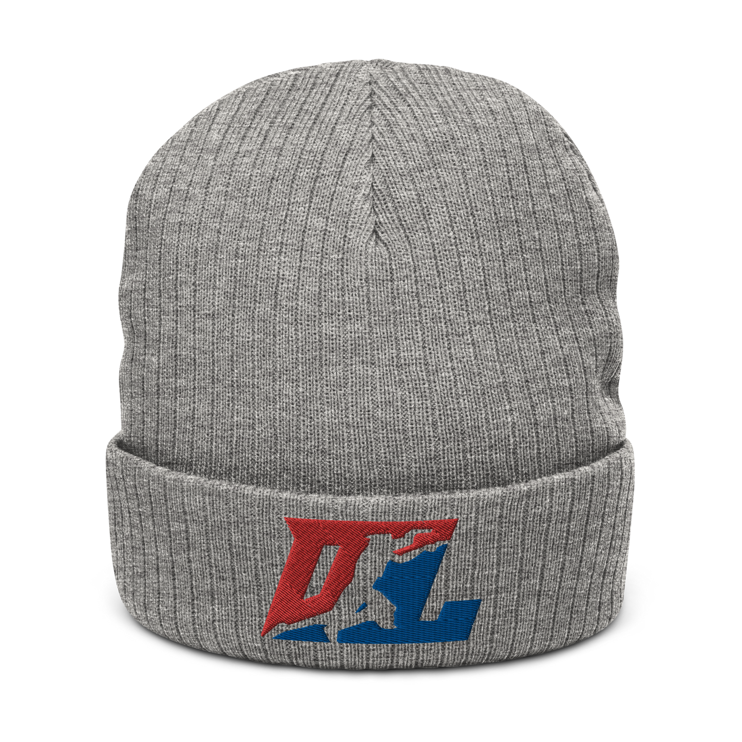 Ribbed Knit Beanie Color DL Logo