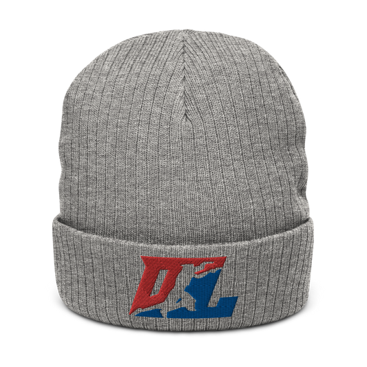 Ribbed Knit Beanie Color DL Logo