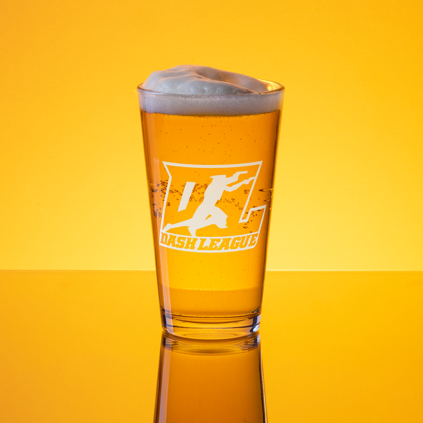 Pint Glass White Outline DL Logo