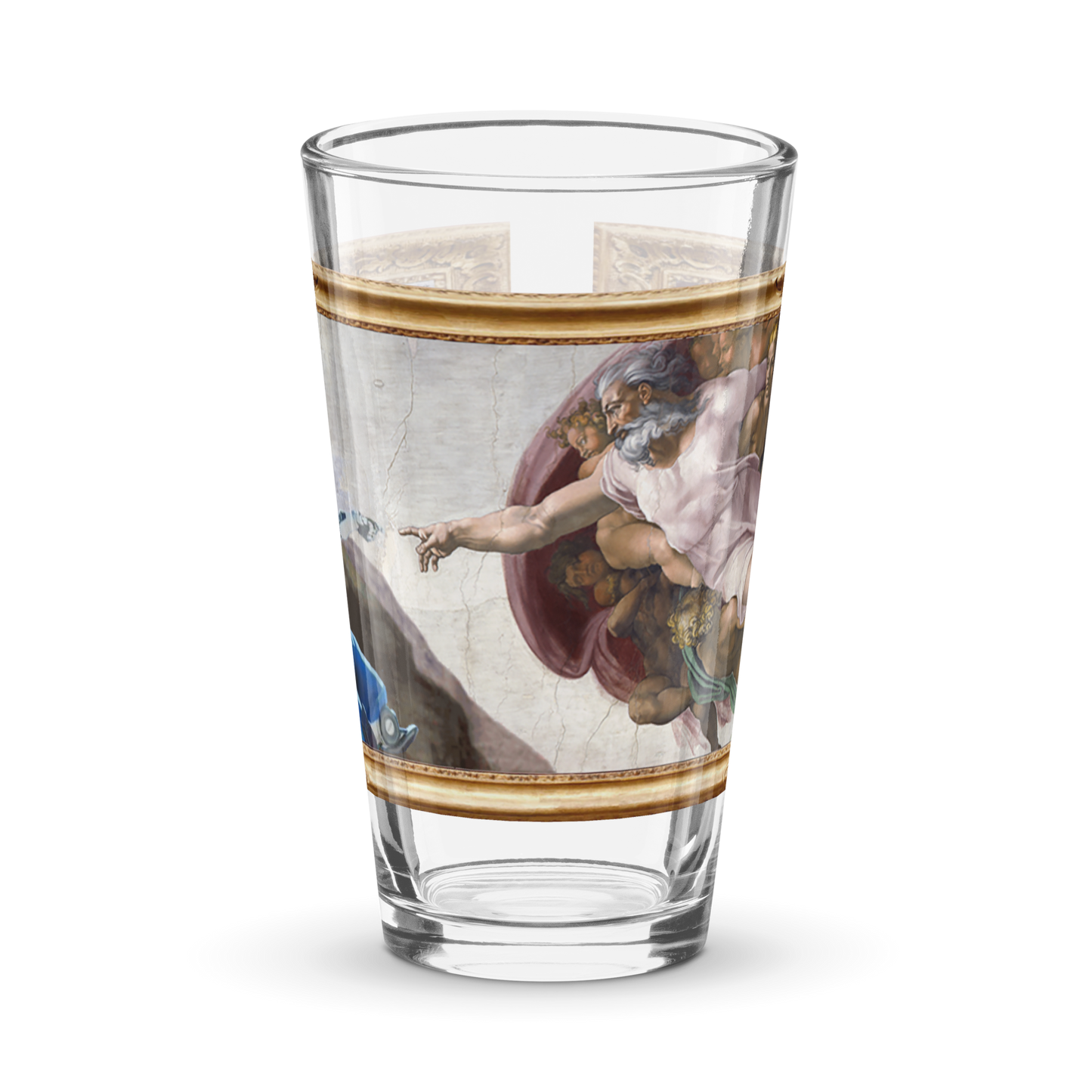 Pint Glass The Creation of Bot Adam (by Reko)