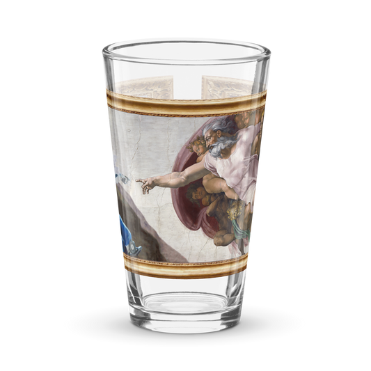 Pint Glass The Creation of Bot Adam (by Reko)