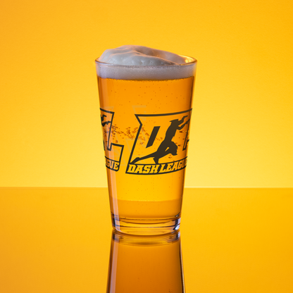 Pint Glass Black Outline DL Logo Wrap