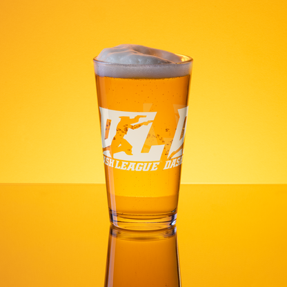 Pint Glass White DL Logo Wrap