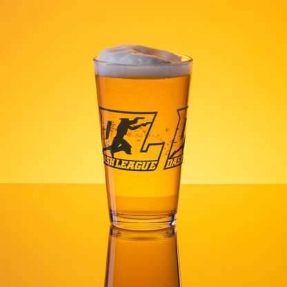 Pint Glass Black Outline DL Logo Wrap