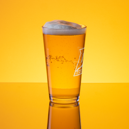 Pint Glass White Outline DL Logo