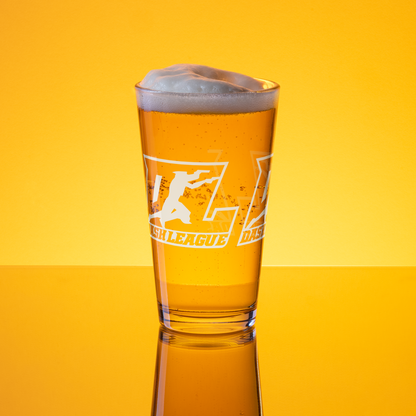 Pint Glass White Outline DL Logo Wrap