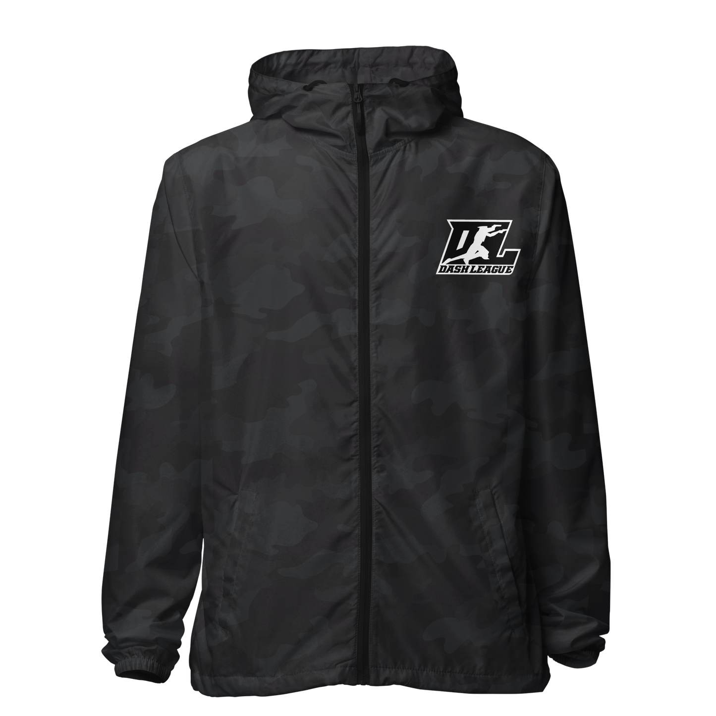 Windbreaker Black with White Outline DL Logo