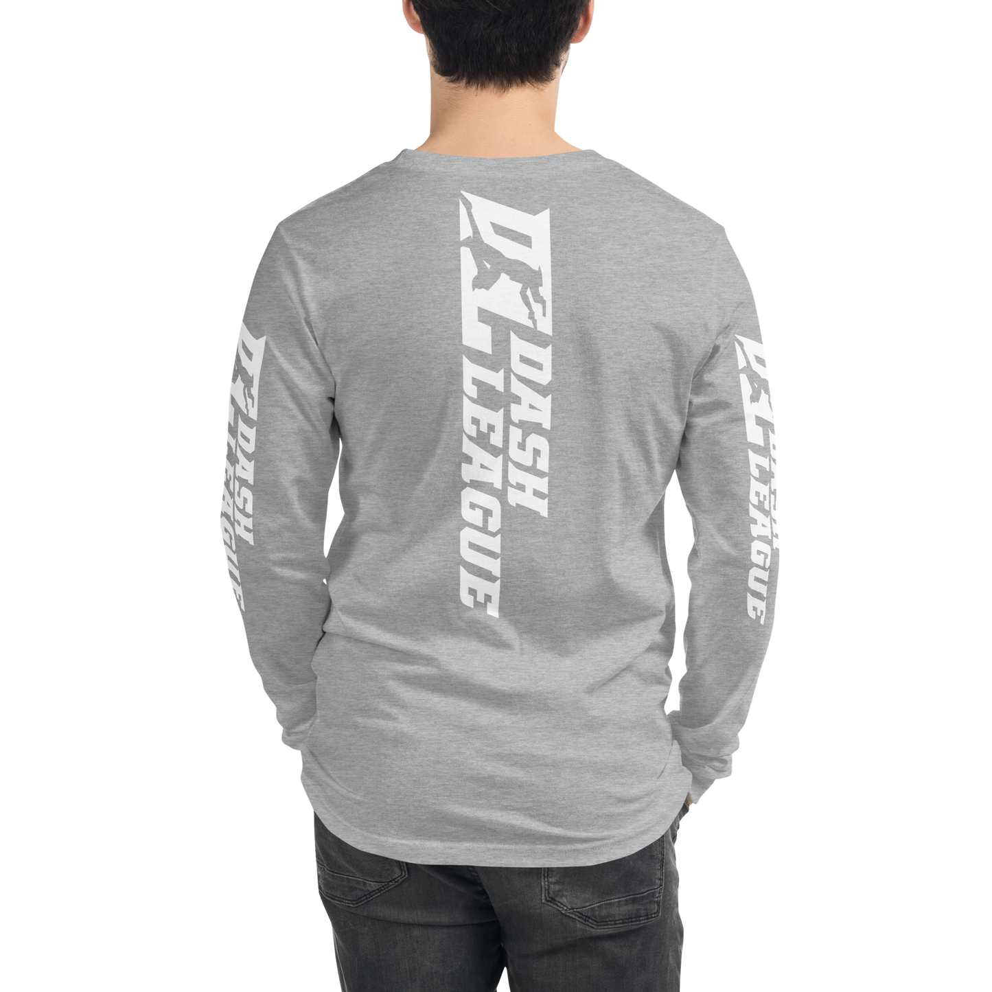 Long Sleeve Shirt White Wide DL Logo (Front+Back+Sleeves)