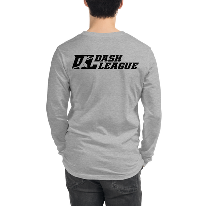 Long Sleeve Shirt White with Black Outline DL Logo (Front+Back)