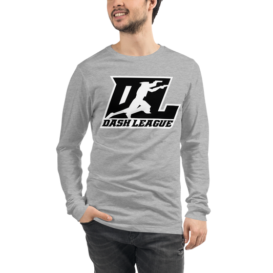 Long Sleeve Shirt Black with White Outline DL Logo (Front+Back)