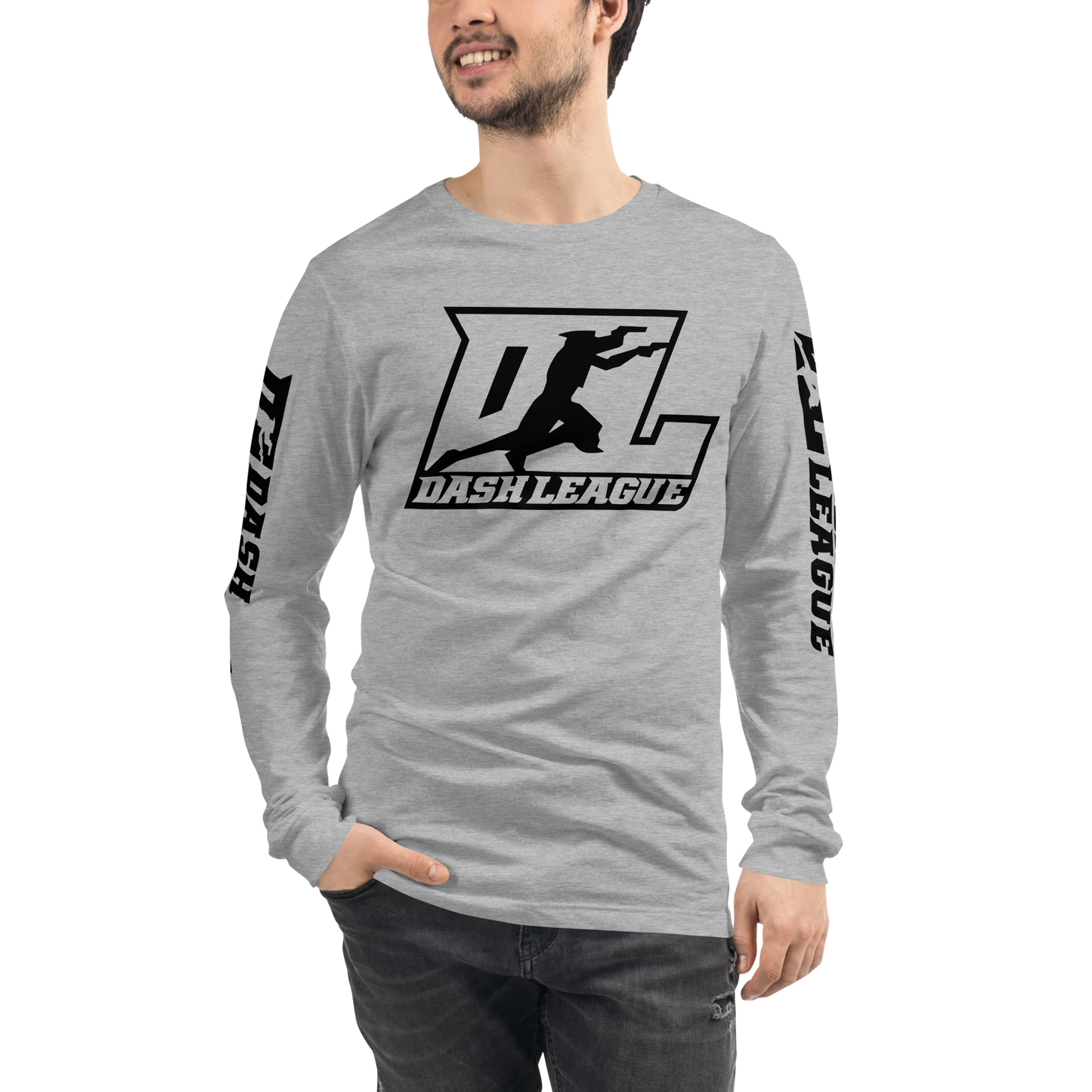 Long Sleeve Shirt Black Outline DL Logo (Front+Sleeves)