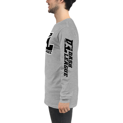 Long Sleeve Shirt Black with White Outline DL Logo (Front+Sleeves)